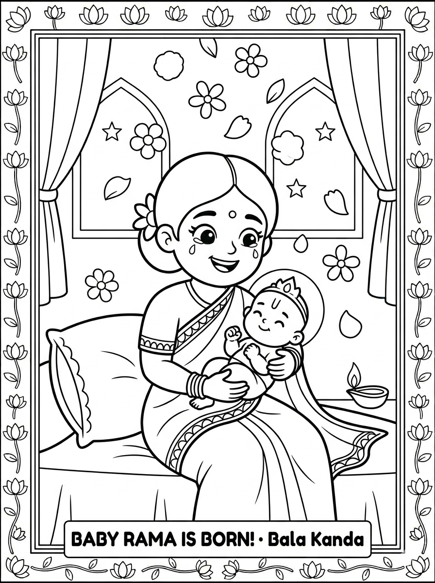 Rama birth art